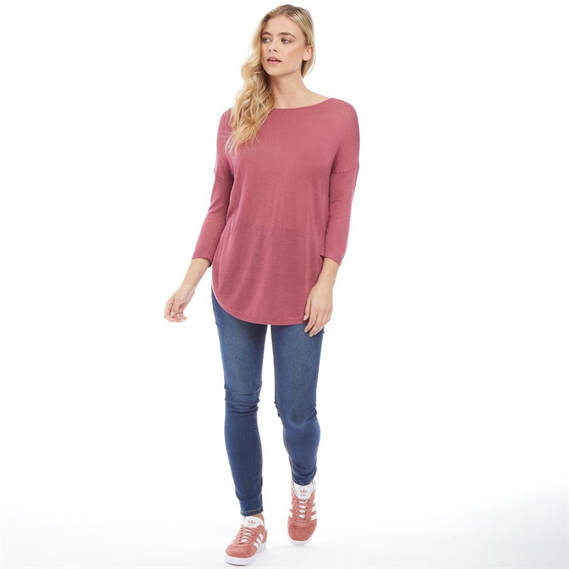 Buy Only Womens Mary String Jumper Rose Wine Melange
