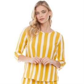 Only Dames Nova 34 Aop Blouse Met Korte Mouwen Mosterdgeel only kopen in de aanbieding