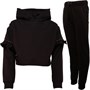Pindydoll Girls Ali Frill Hoodie And Joggers Black