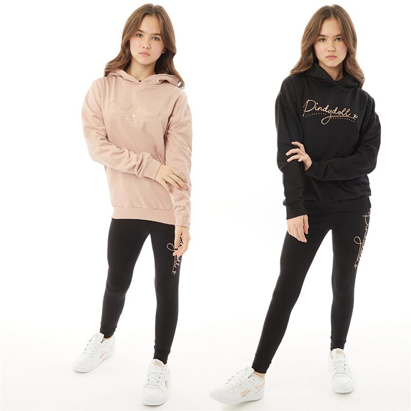 Pindydoll Girls Nicky Pack Of Two Hoodies Black/Misty Rose