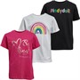 Pindydoll Girls Honey Three Pack T-Shirts Black/Rose/White