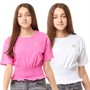 Pindydoll Girls Catkin Two Pack T-Shirts Pink/White