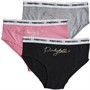Pindydoll Girls Sam Three Pack Briefs Grey/Black/Pink