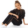 Pindydoll Girls Taylor Embellished Sweatshirt And Legging Set Jet Black