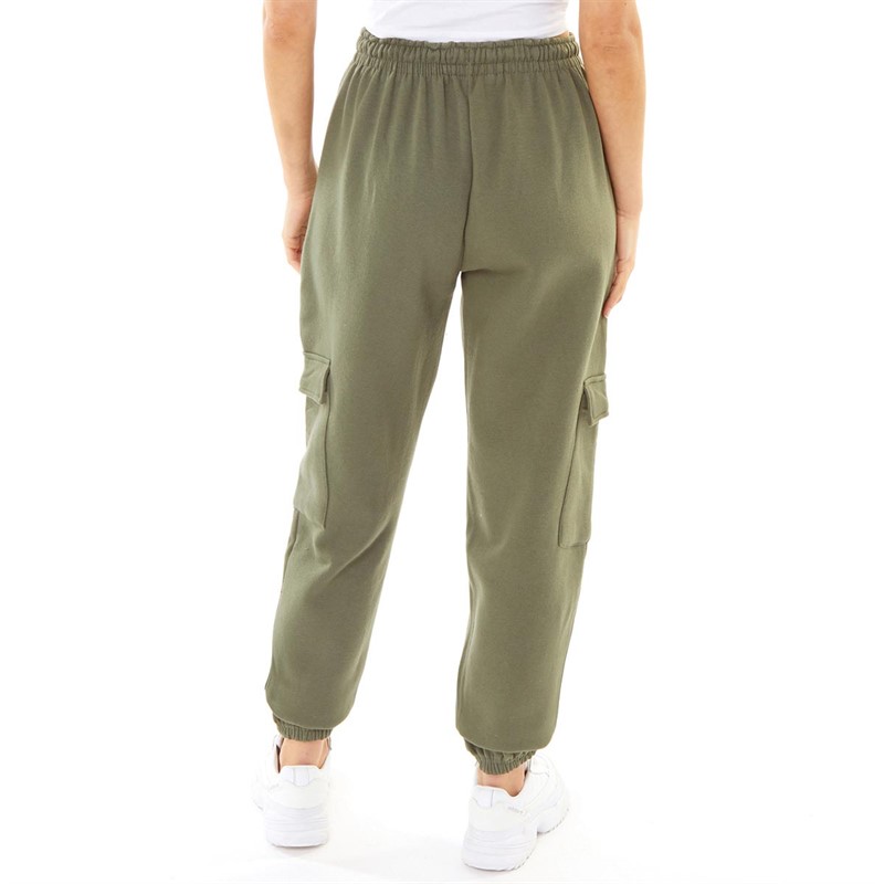 Pindydoll Womens Chrissy Loose Fit Cargo Joggers Khaki