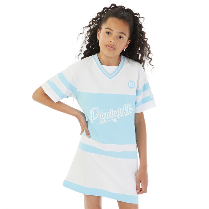 Pindydoll Girls Skylar Oversized Dress Polar Wind/White