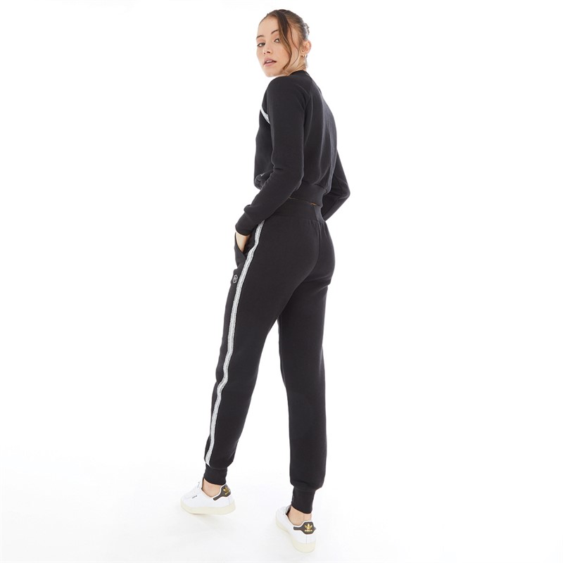 Pindydoll Womens Garland Two Piece Crew Neck Jumper And Joggers Set Black