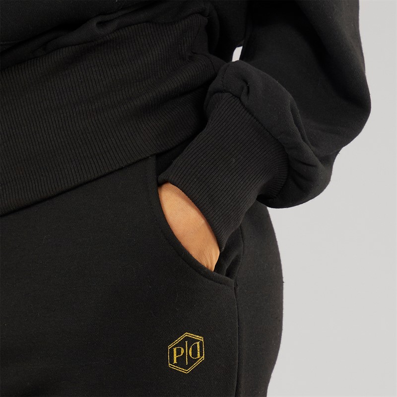 Pindydoll Womens Daphne Two Piece Hoodie And Joggers Set Black