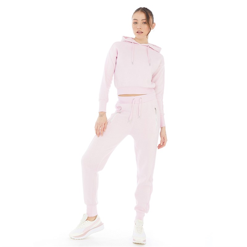 Pindydoll Womens Oleana Two Piece Cropped Hoodie And Joggers Set Lilac Gray