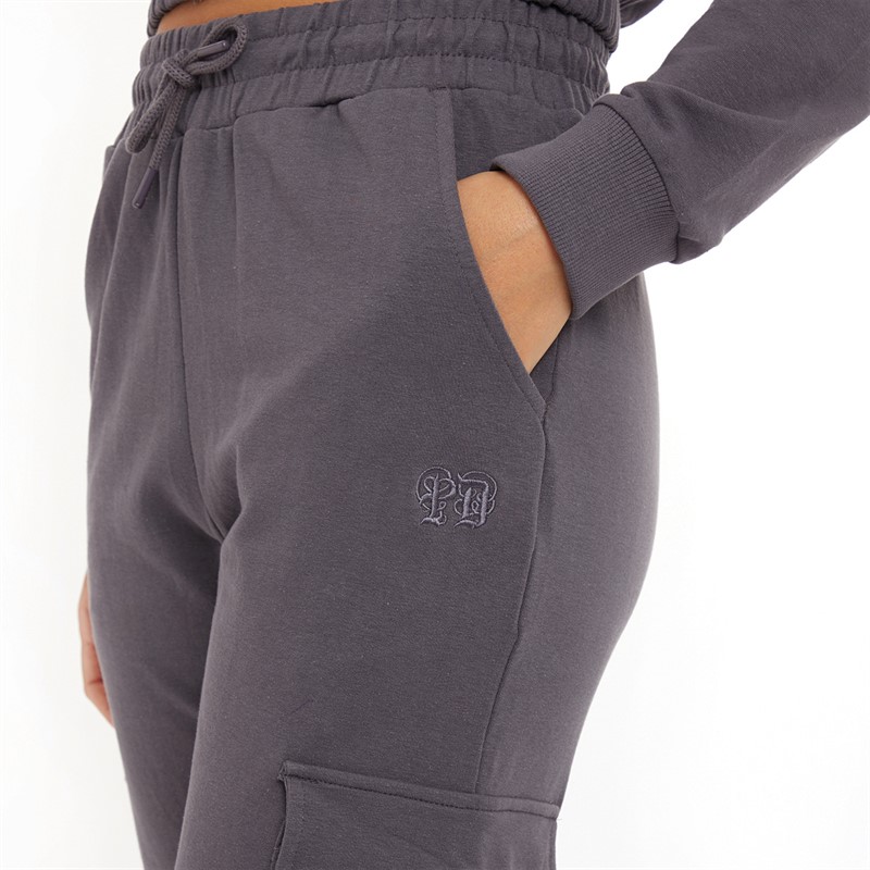 Pindydoll Womens Lotus Lounge Jacket And Pants Set Dark Grey