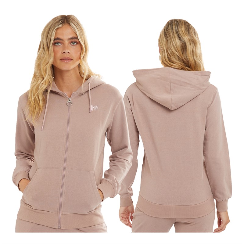 Pindydoll Womens Sierra Lounge Jacket Vest And Pants Set Dusky Pink