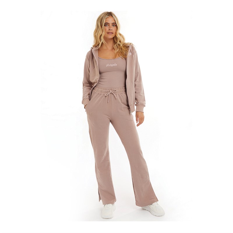 Pindydoll Womens Sierra Lounge Jacket Vest And Pants Set Dusky Pink