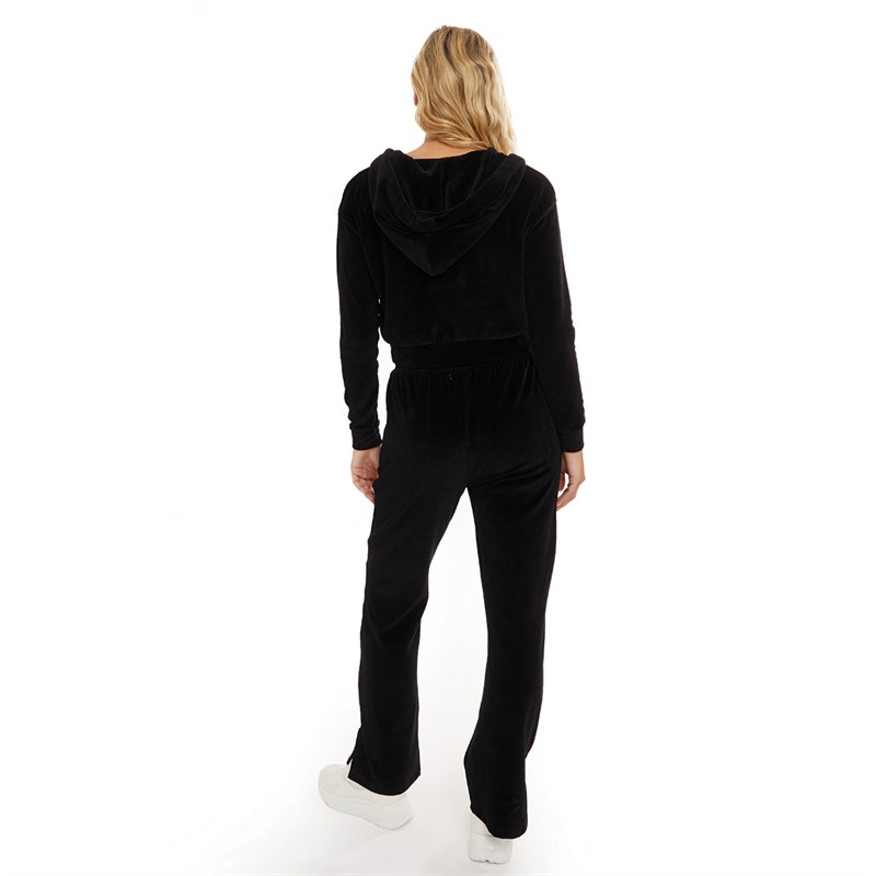 Pindydoll Womens Dala Velour Lounge Hoodie And Pants Set Black