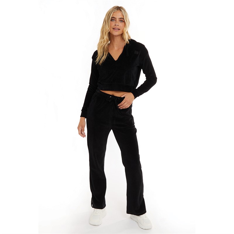 Pindydoll Womens Dala Velour Lounge Hoodie And Pants Set Black