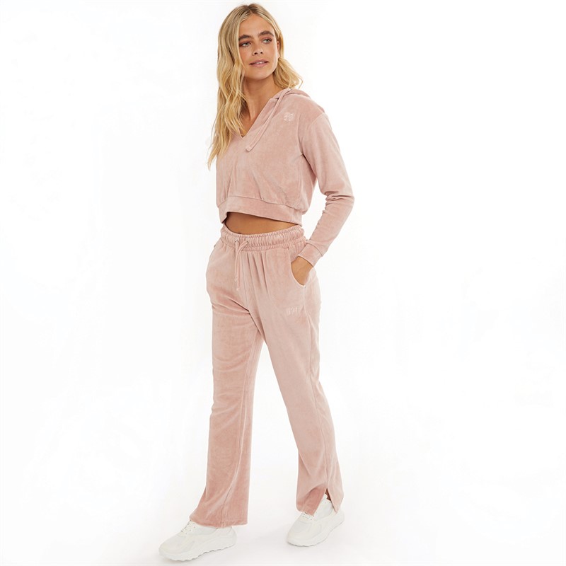 Pindydoll Womens Dala Velour Lounge Hoodie And Pants Set Pale Mauve