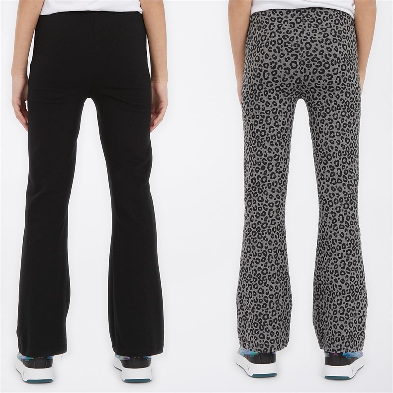 Pindydoll Girls Ginny Two Pack Kickflare Trousers Pants Black/Grey