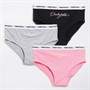 Pindydoll Girls Sam Three Pack Briefs Grey/Black/Pink