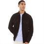 Pretty Green Mens Cord Zip Overshirt Black