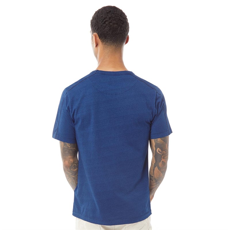Pretty Green Mens Nimes Pocket T-Shirt Blue