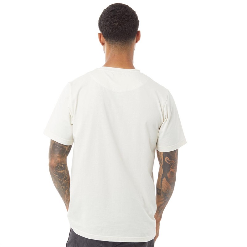 Pretty Green Mens Madras Pocket T-Shirt Stone