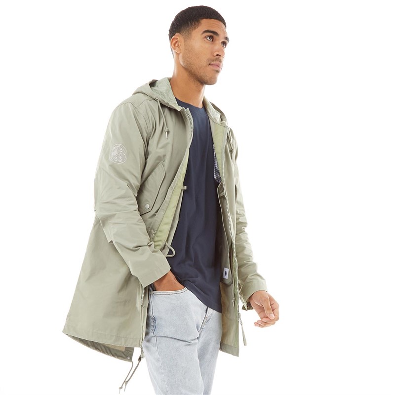 Mens parka coats pretty green best sale