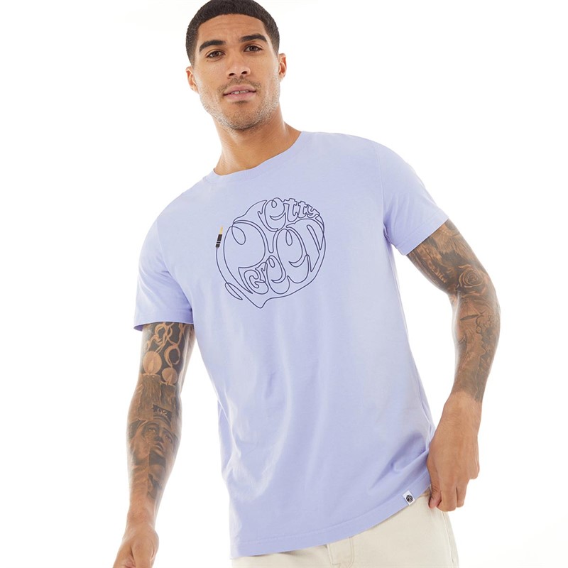 Pretty Green Mens Phono Logo T-Shirt Purple
