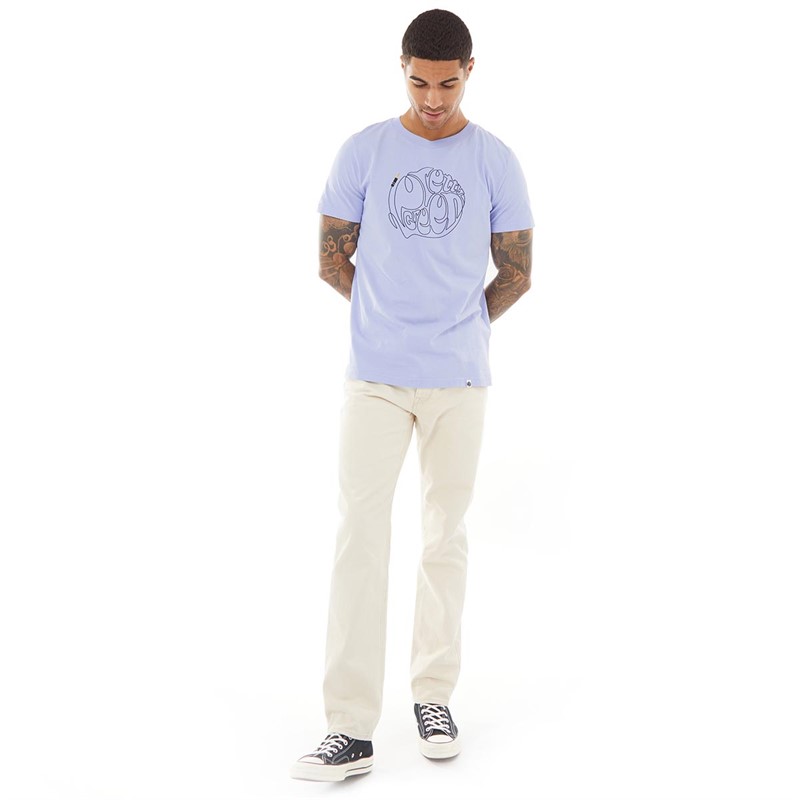 Pretty Green Mens Phono Logo T-Shirt Purple