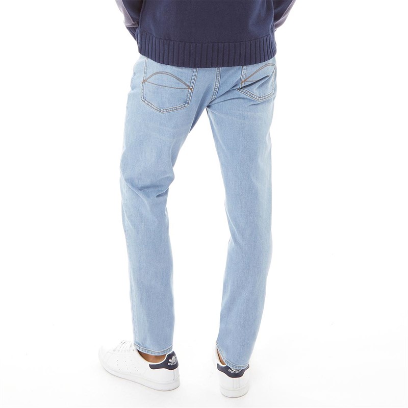 Pretty Green Mens Slim Fit Jeans Light Blue