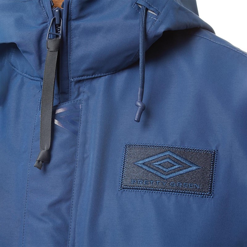 Pretty Green Mens X Umbro Seam Sealed Jacket Navy