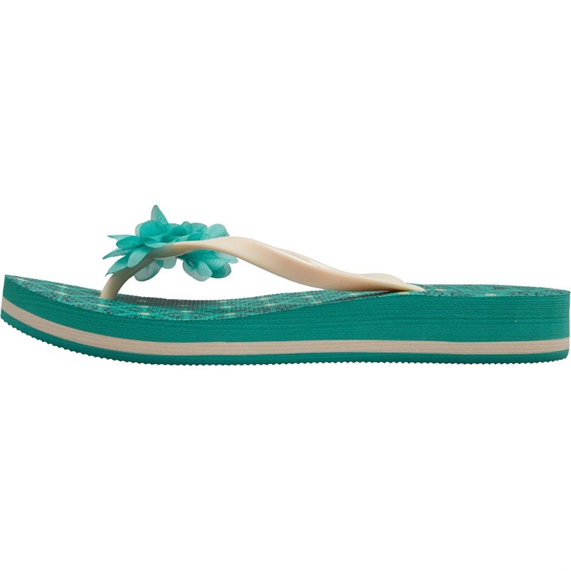 Pretty You Dames London Tessa Teenslippers Blauwgroen