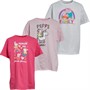 Peppa Pig Girls Friends And Family Three Pack T-Shirts Light Pink/White/Fuchsia
