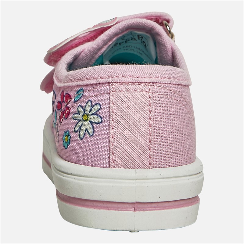 Peppa Pig Girls Twin Bar Canvas Pumps Pink