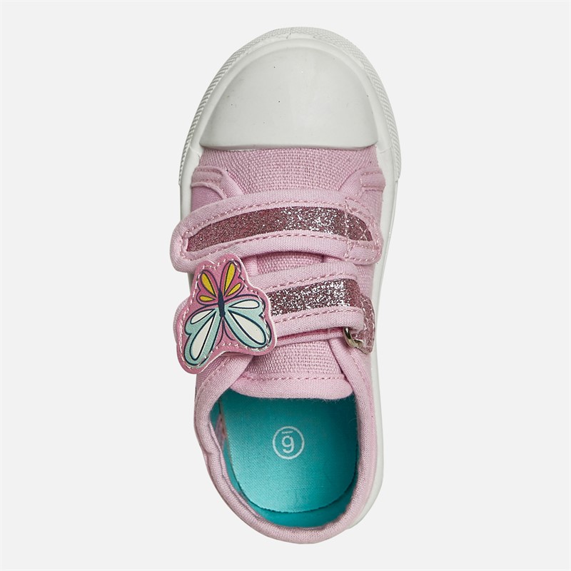 Peppa Pig Girls Twin Bar Canvas Pumps Pink