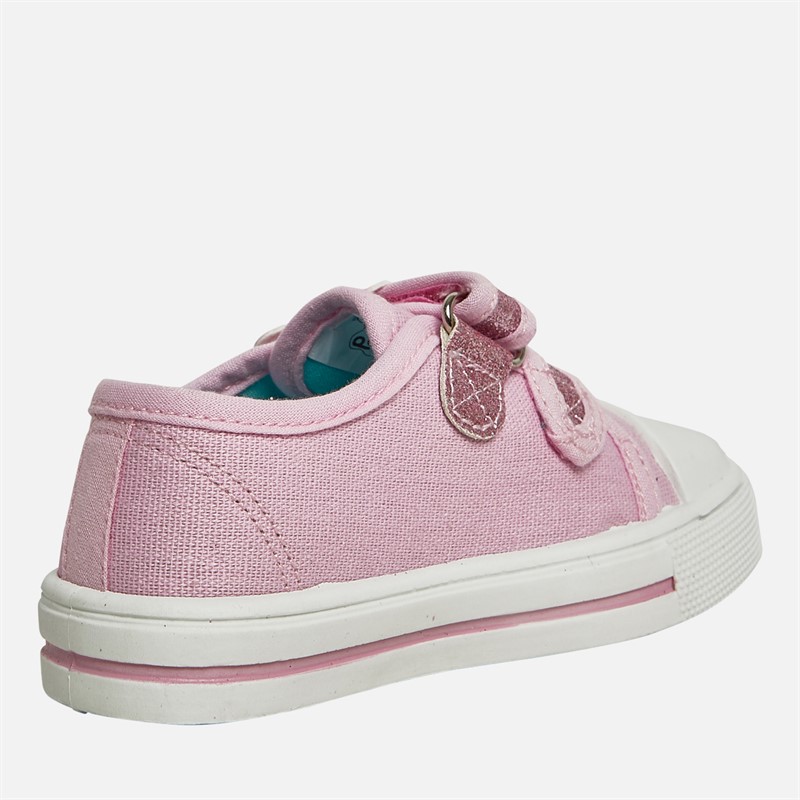 Peppa Pig Girls Twin Bar Canvas Pumps Pink