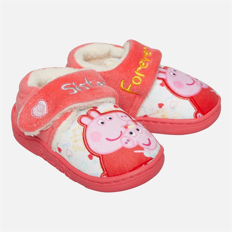 Peppa Pig Girls Forster Slippers Peach/Pink - Size 5K