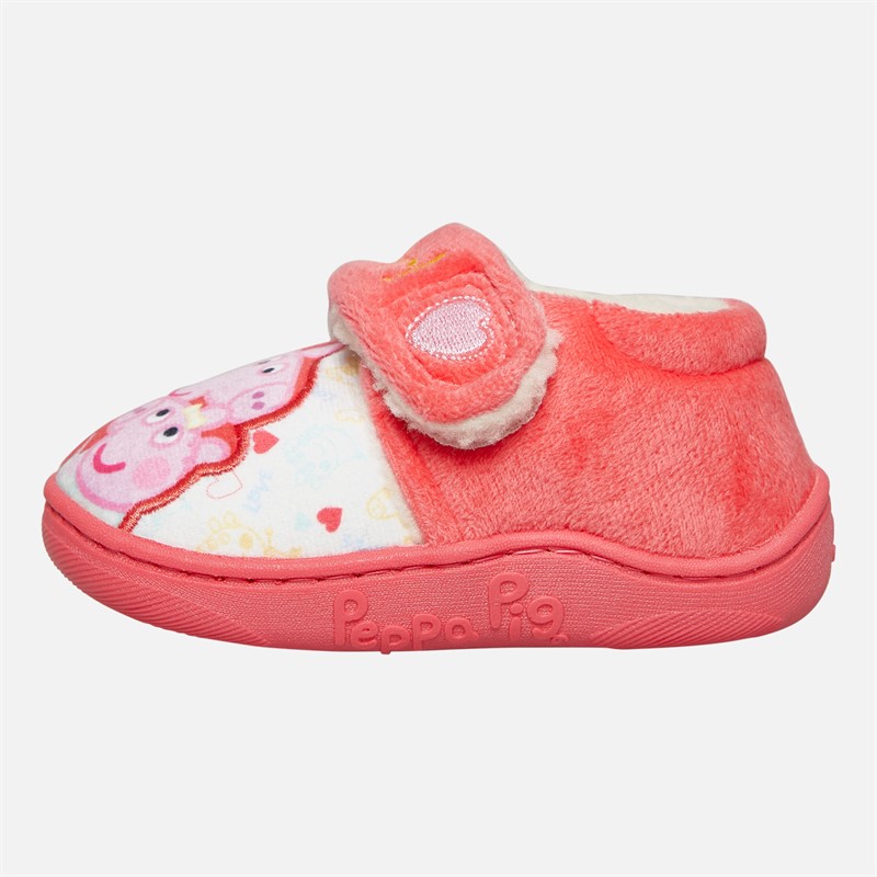 Peppa Pig Girls Forster Slippers Peach/Pink