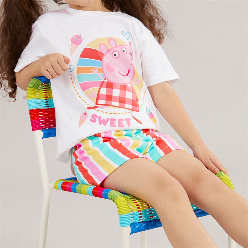 Disney Girls T-Shirt And Shorts Co-Ord Set White/Multi