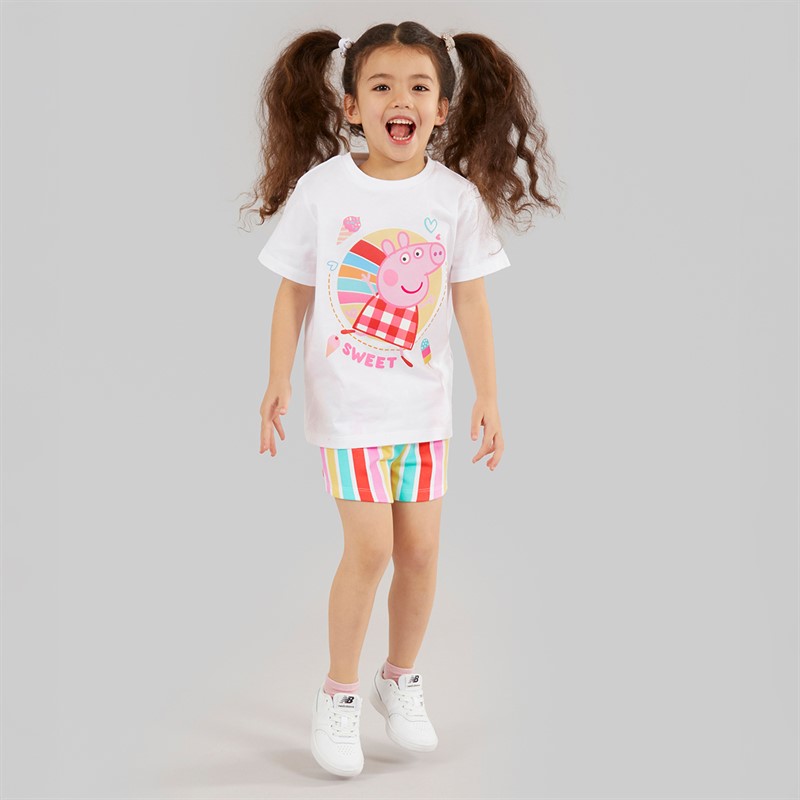 Disney Girls T-Shirt And Shorts Co-Ord Set White/Multi