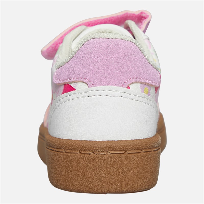Peppa Pig Infant Girls Flower Court Trainers White/Pink/Multi