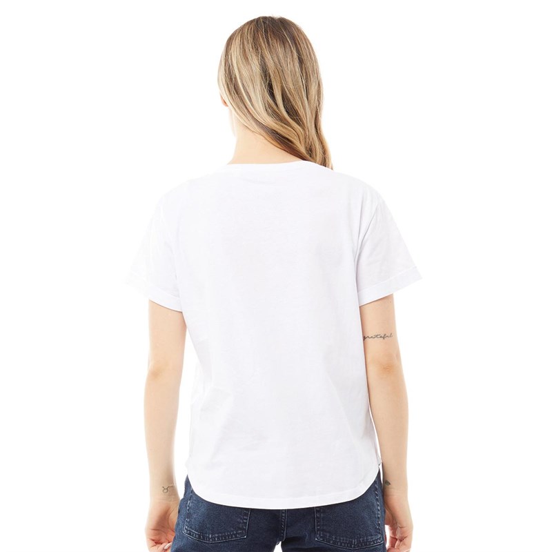 David Bowie Womens Aladdin Sane Fashion T-Shirt White