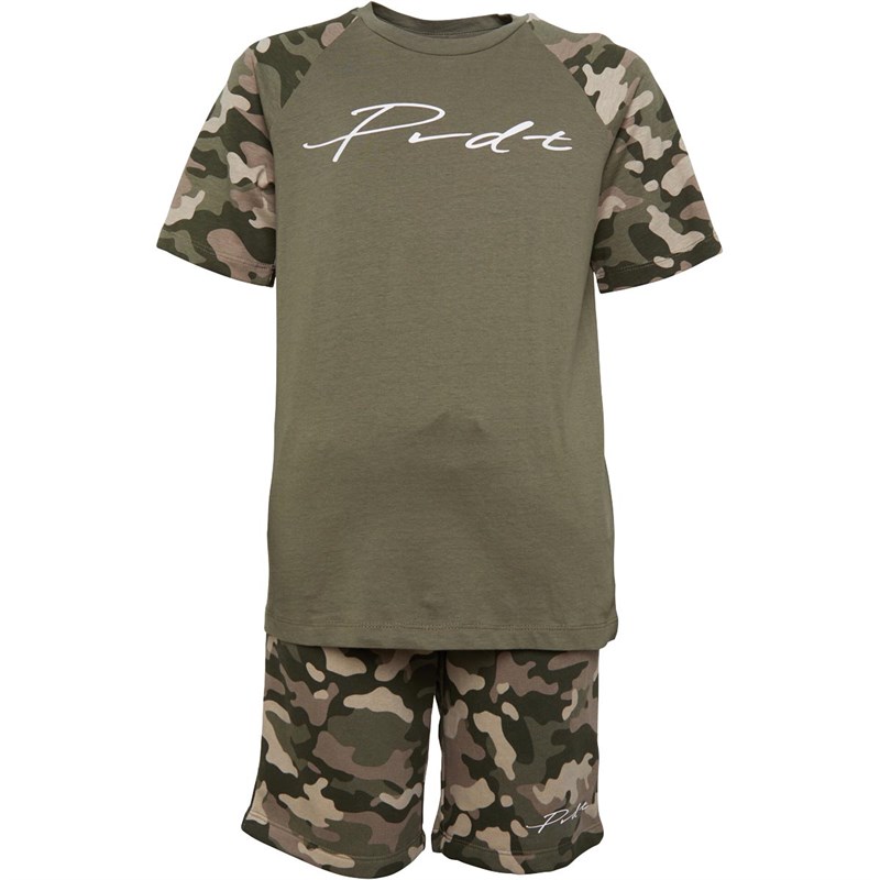PRODUKT Boys Joshua T-Shirt And Shorts Set Dusty Olive