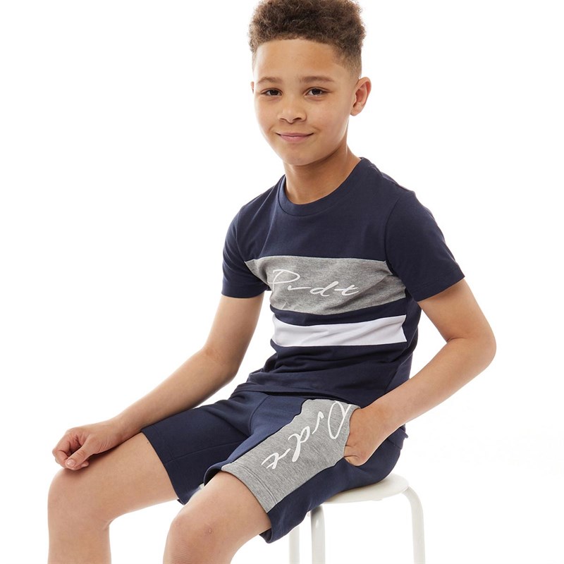 PRODUKT Junior Pktimp Justin T-Shirt And Shorts Set Navy Blazer