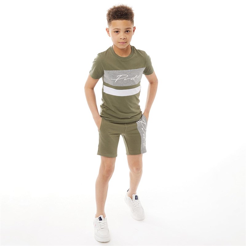 PRODUKT Boys Pktimp Justin T-Shirt And Shorts Set Dusty Olive