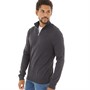 PRODUKT Mens Ori High Neck Zip Jumper Dark Grey Melange