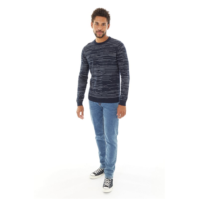 PRODUKT Mens Bwo Newport Crew Neck Jumper Navy Blazer