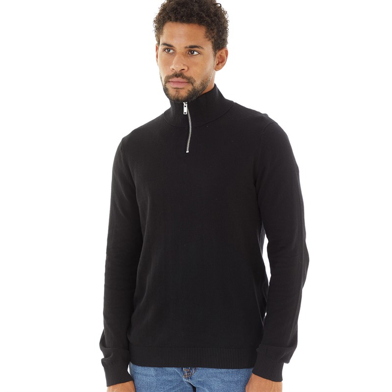 PRODUKT Mens Ori High Neck Zip Jumper Black