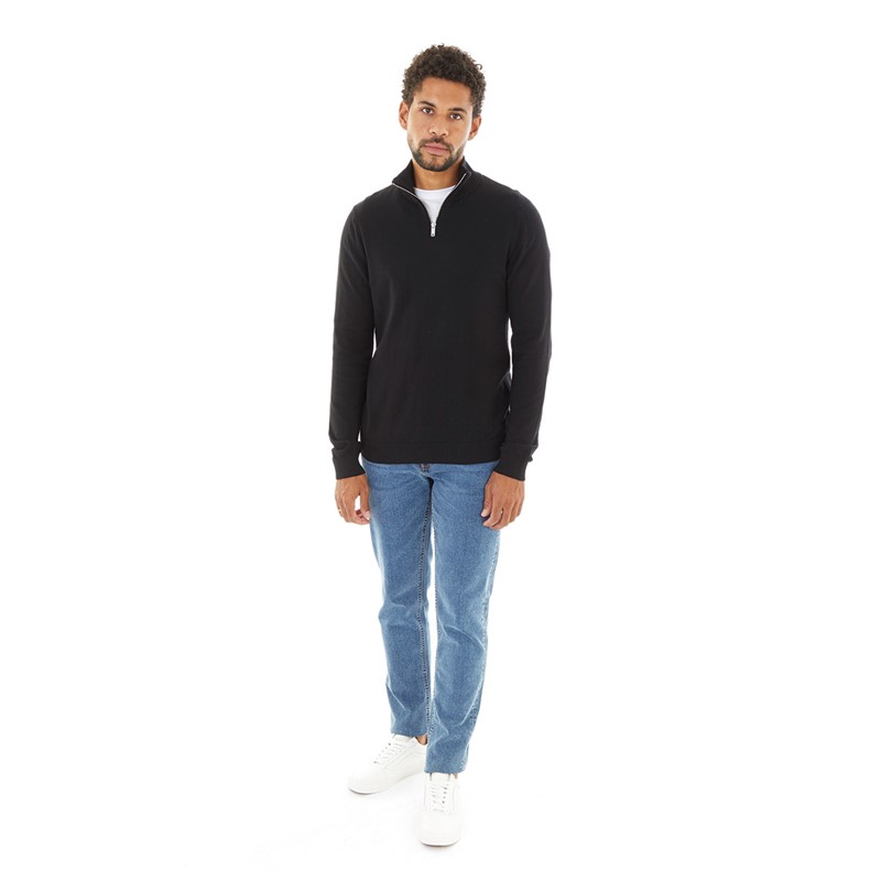 PRODUKT Mens Ori High Neck Zip Jumper Black