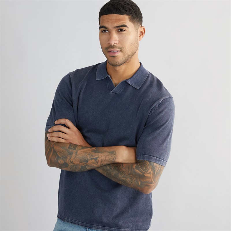 Mens James Knit Polo Navy Blazer - Size XXL