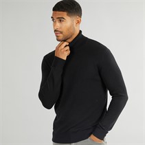 PRODUKT Heren Basic Knit Rol Kraag Trui Zwart