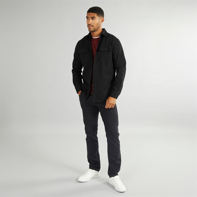 PRODUKT Herren Dean Unifarbenes Overshirt Schwarz